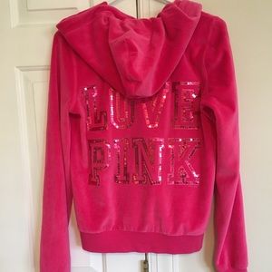 Victoria’s Secret pink velvet hoodie